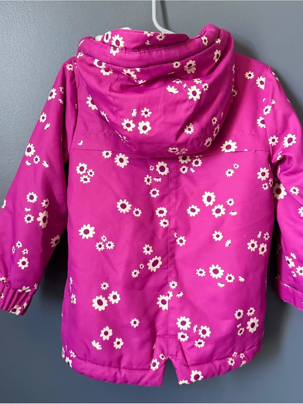 Cat & Jack Bright Pink Floral Hooded Puffer Jacket